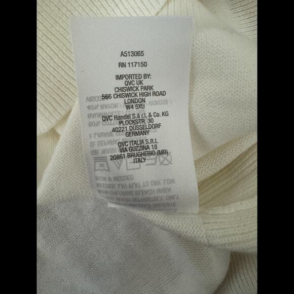 Belle by Kim Gravel Puff Sleeve V-Neck Sweater Cream Cotton Rayon 2X NWOT - Picture 13 of 13